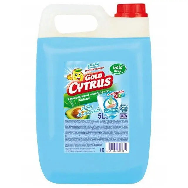 Zdjęcie produktu Płyn do Naczyń Gold Cytrus Aloes i Awokado Balsam Gliceryna Zapas Koncentrat 5l