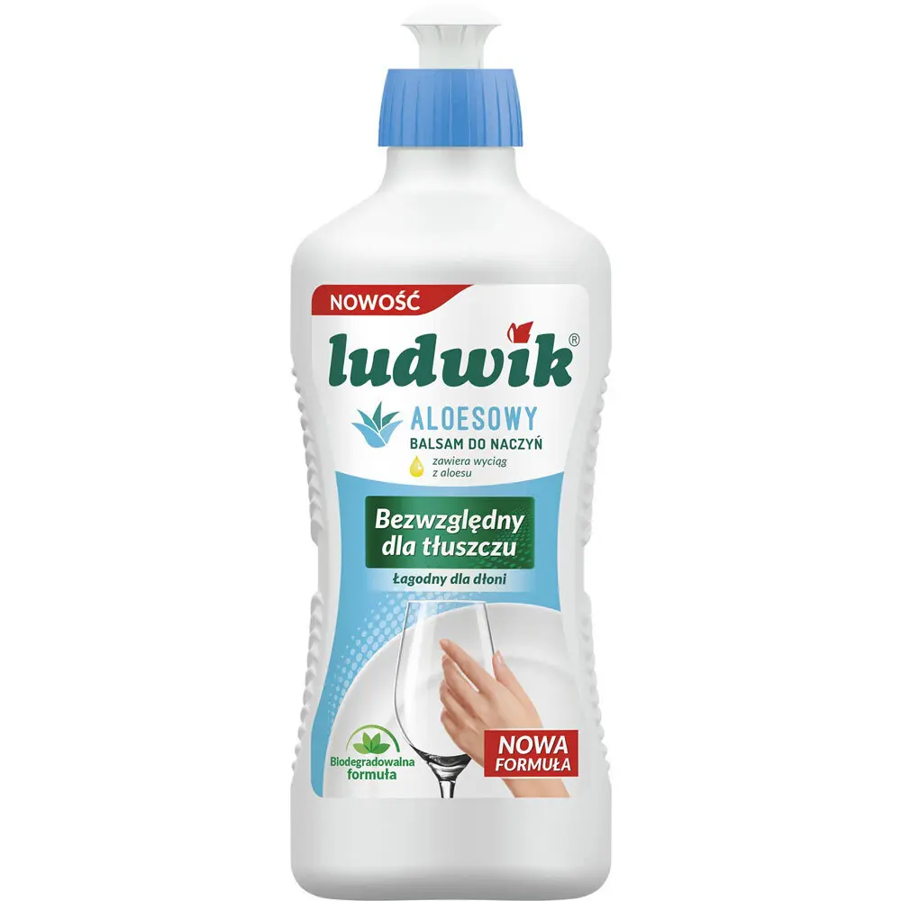 Zdjęcie produktu Płyn do mycia naczyń Ludwik Aloes Balsam bezwzględny dla tłuszczu wydajny 450 ml