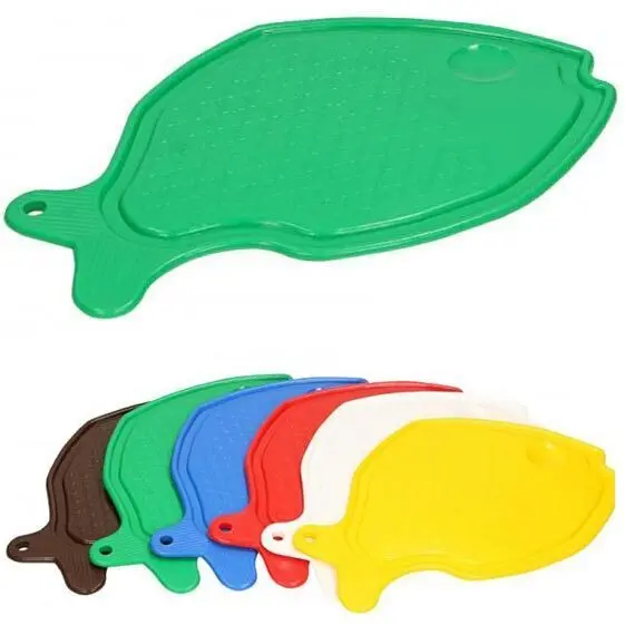 Zdjęcie produktu Deska do krojenia plastikowa antypoślizgowa Rybka 27x17 cm mycie w zmywarce mix kolor 1szt. 