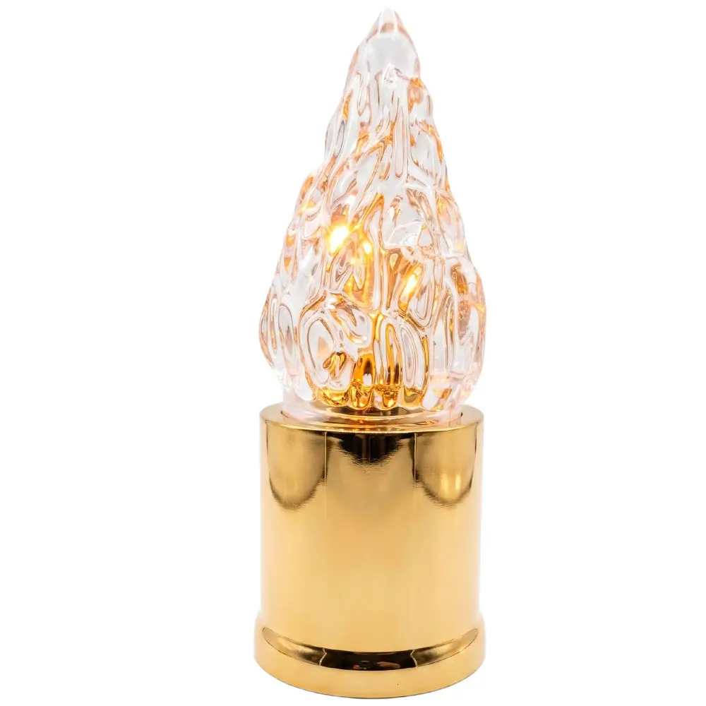 Zdjęcie produktu (ARCHIWALNY) Wkład do zniczy LED jak płomień na baterie uniwersalny złoty 15 cm