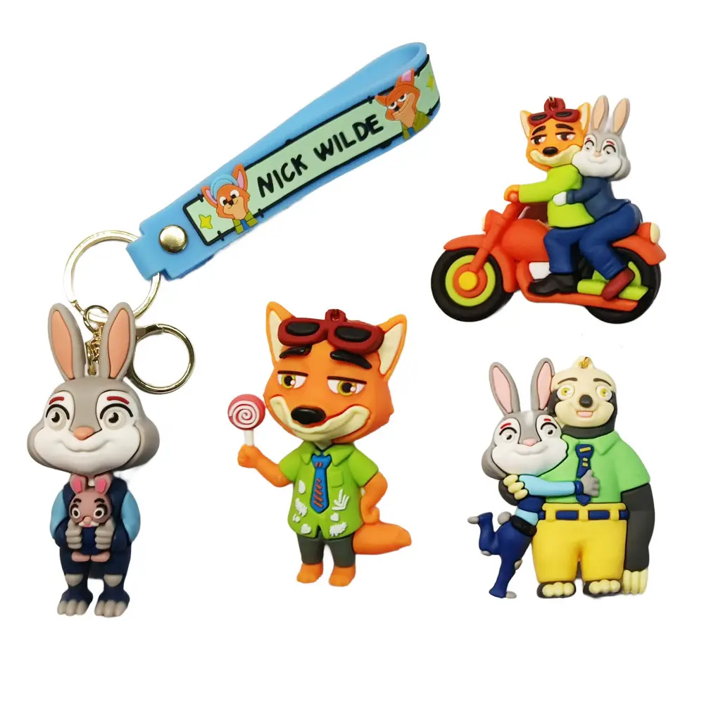 Zdjęcie produktu Brelok guma zoo zwierzaki bajkowe zawieszka do kluczy