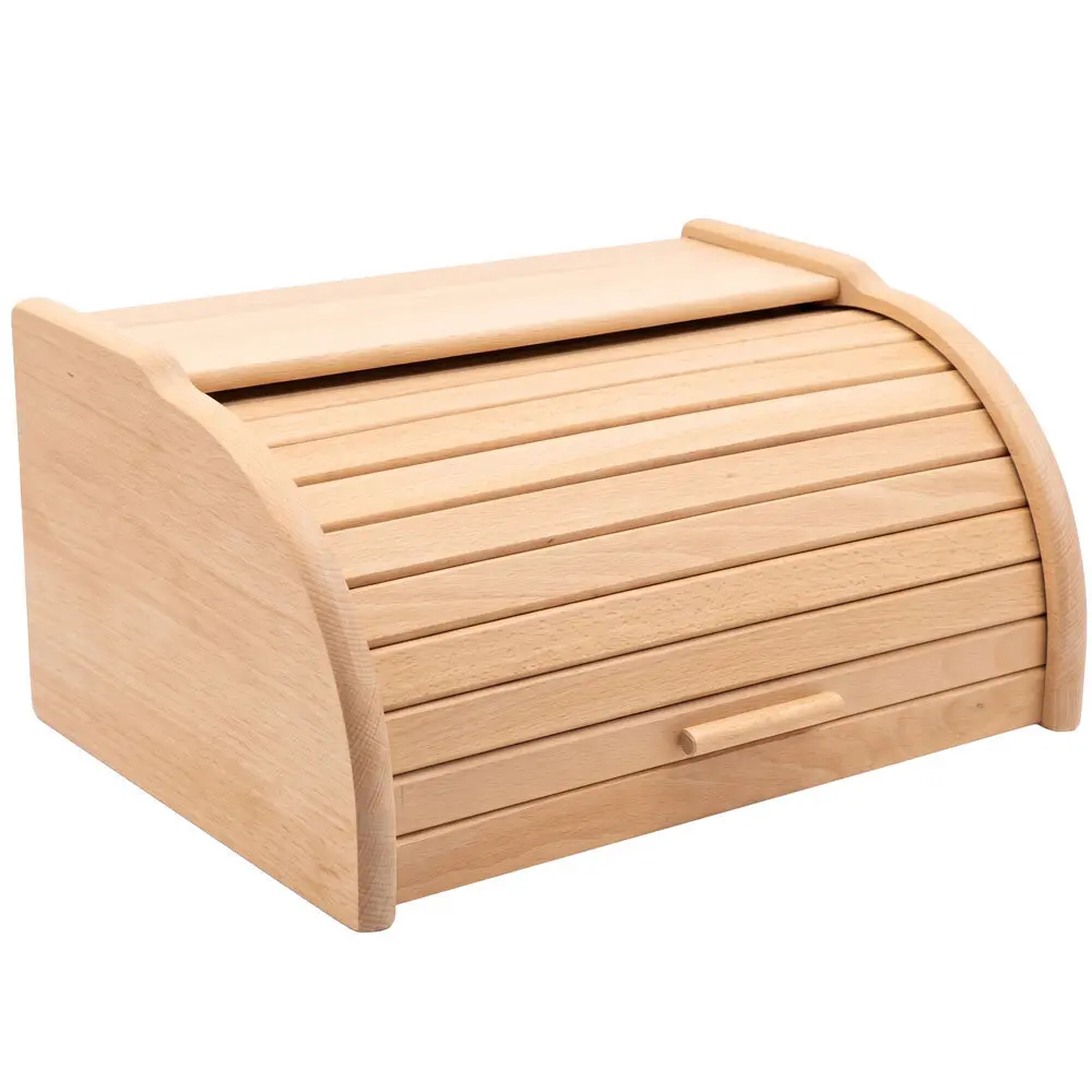 Zdjęcie produktu Chlebak drewniany z zaluzja pojemnik na chleb pieczywo 39x29x18 cm