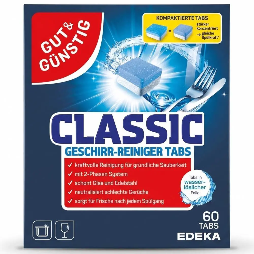 Zdjęcie produktu Tabletki do zmywarki Gut & Gunstig All in One classic 60 szt.
