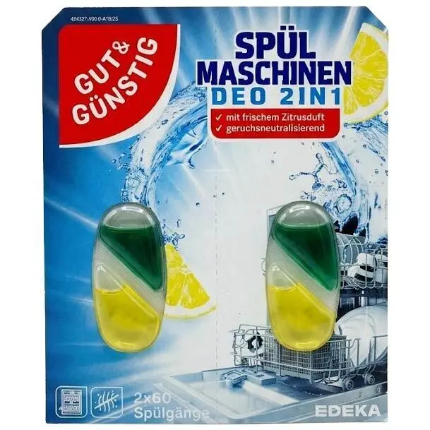 Zdjęcie produktu Zapach do Zmywarki Zawieszka Neutralizator Zapachów Gut & Gustig cytryna limonka 2x60g