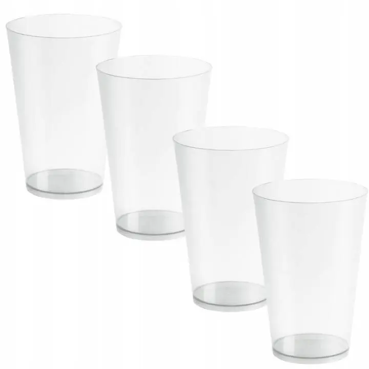 Zdjęcie produktu Kubki plastikowe wielorazowe sztywne Juypal zestaw kubków 4 sztuki 400ml 
