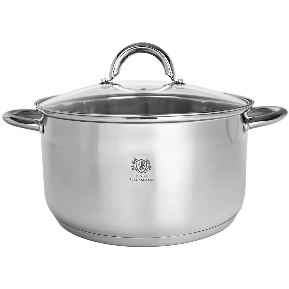 Zdjęcie produktu Garnek Gastronomiczny ze Stali Nierdzewnej z pokrywką Hausmann głęboki indukcja gaz 5L 24 cm