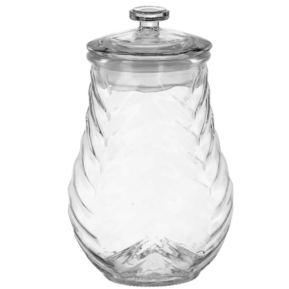 Zdjęcie produktu Słój szklany pojemnik ozdobny z pokrywką na słodycze ciastka przyprawy 1,5 L 23 cm