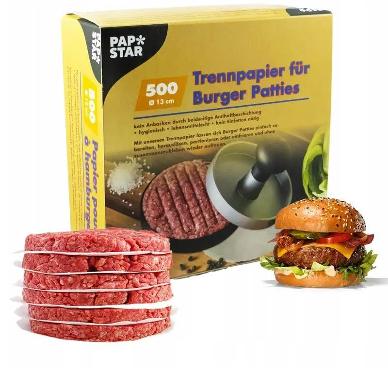 Zdjęcie produktu Przekładka papierowa do burgerów krążki papierowe do mięsa hamburgetów 13 cm