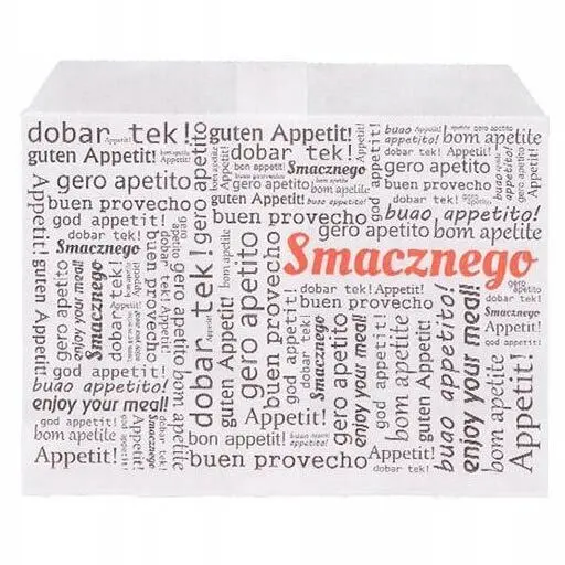 Zdjęcie produktu Torebka papierowa na frytki koperta duża gastronomiczna biała 14x10 cm