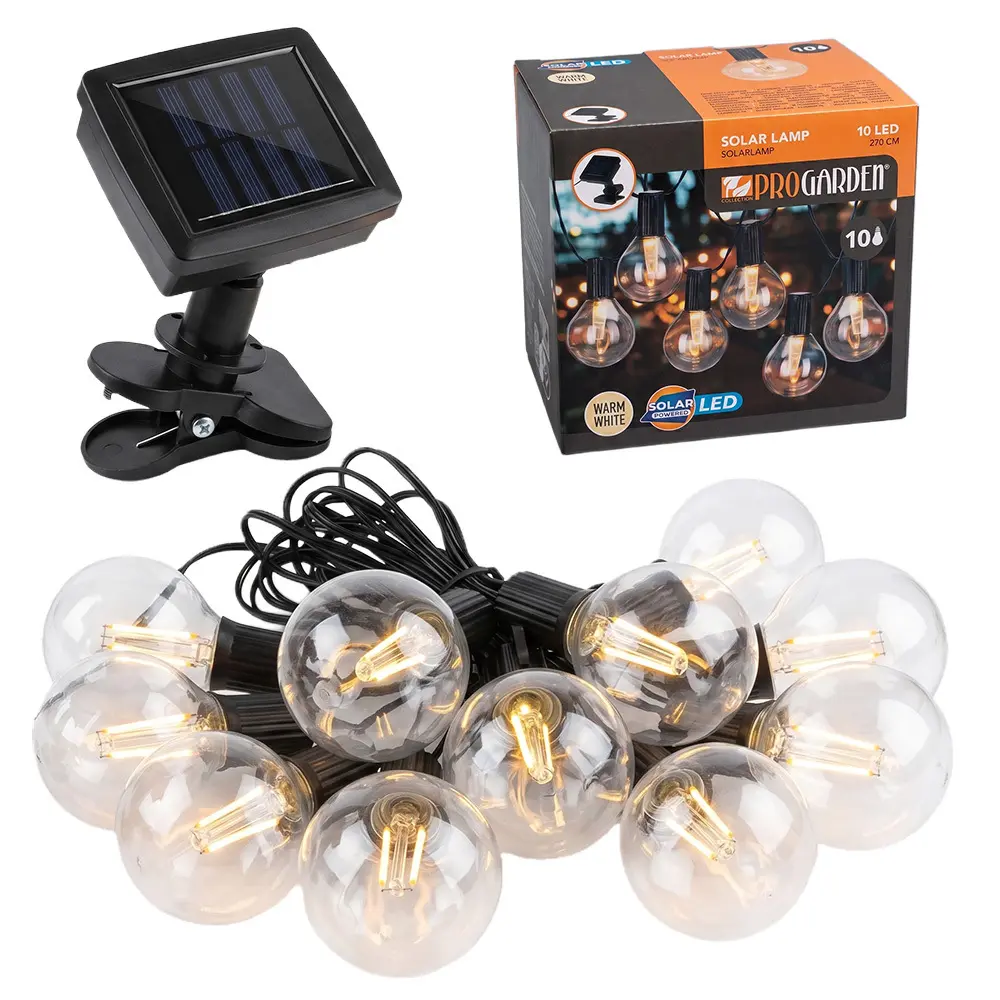 Zdjęcie produktu Oświetlenie solar 10 led girlanda lampki solarne ogrodowe 270 cm
