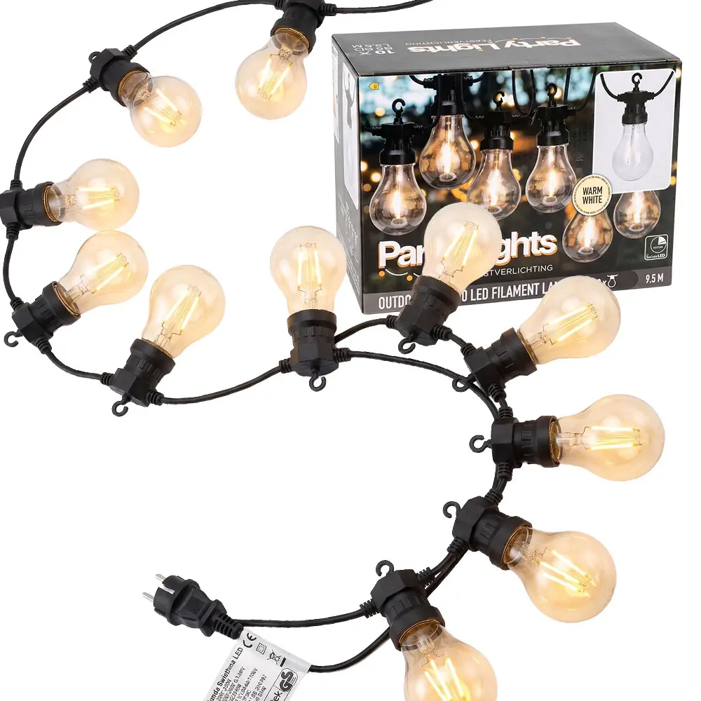 Zdjęcie produktu Girlanda świetlna ogrodowa 10 led lampki zewnętrzne taras balkon timer 450 cm