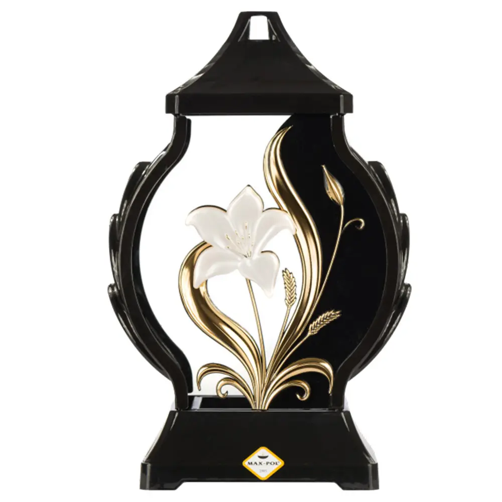 Zdjęcie produktu Znicz Obelix L-1086 lampion szklany kwiat lilii 30cm
