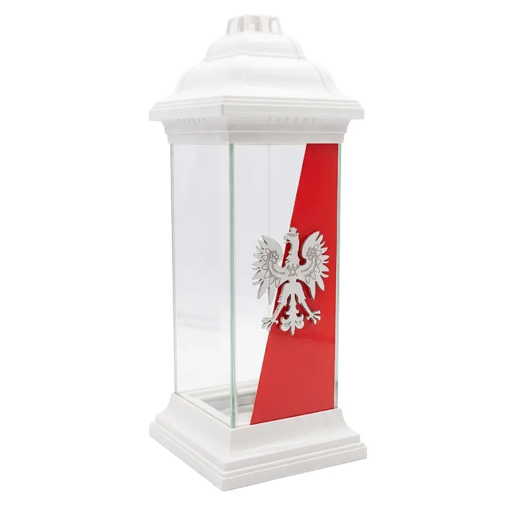 Zdjęcie produktu Znicz szklany latarnia kapliczka godło orzeł lra-ls2 40cm