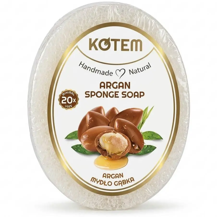 Zdjęcie produktu Mydło w Gąbce Kotem Argan z dodatkiem olejku arganowego minimum 20 kąpieli