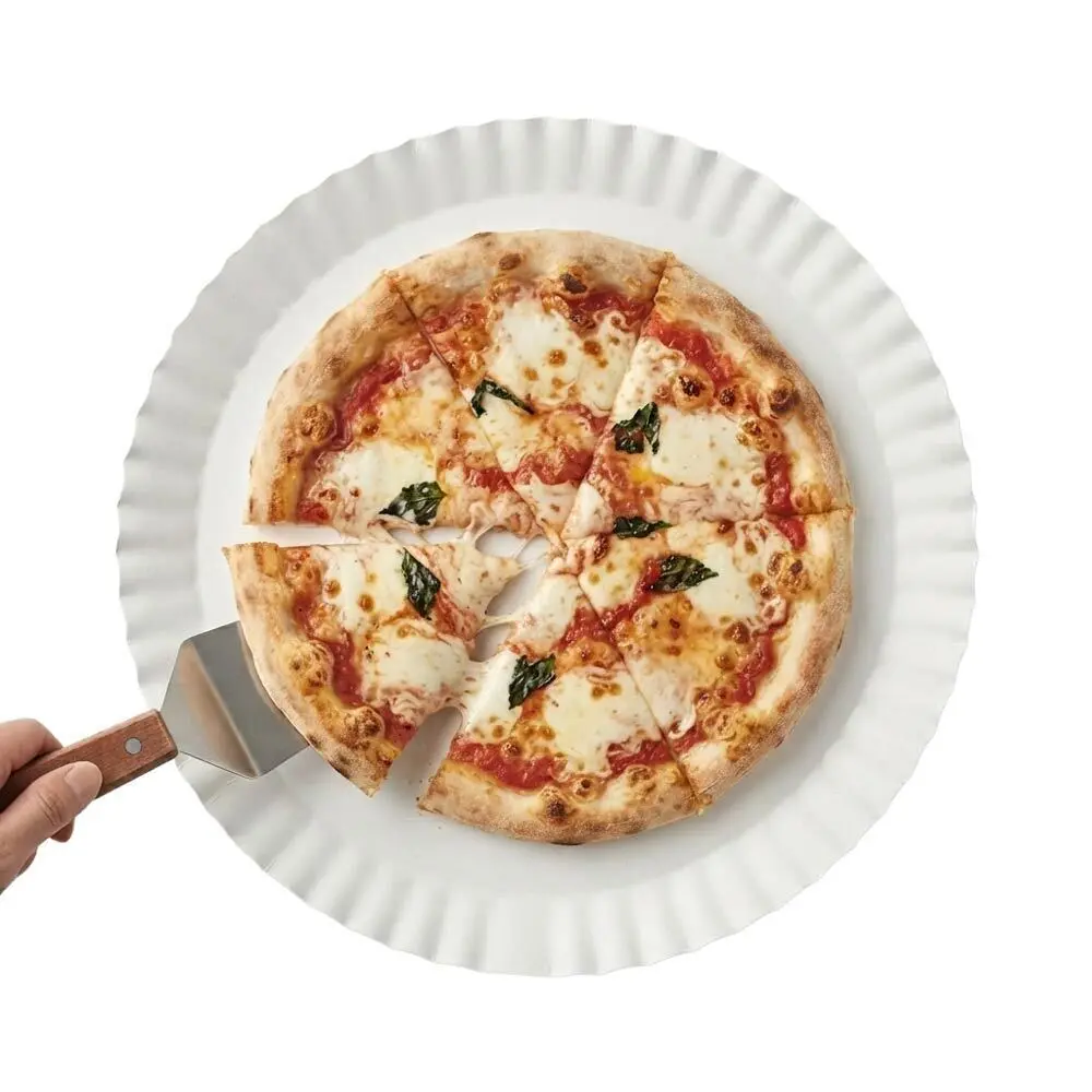 Zdjęcie produktu Talerz Papierowy Okrągły na pizzę grill szaszłyk kiełbasę ciasto uniwersalny fi32 BEZ SUP 100 sztuk