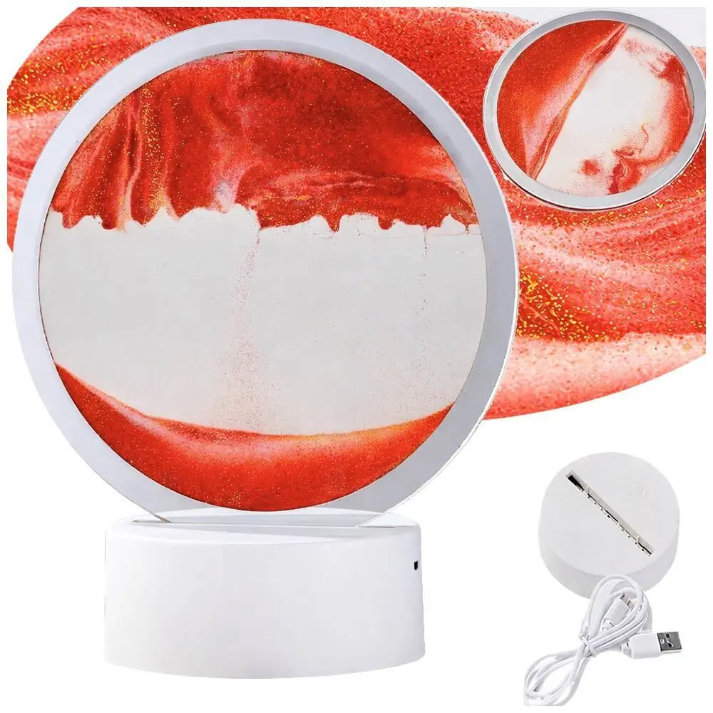 Zdjęcie produktu Lampka Led z Opadającym Ruchomym Piaskiem Piękna Ozdoba Uspokajająca Wyciszająca Idealna na prezent 