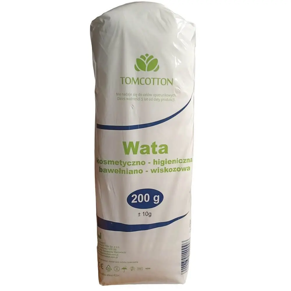 Zdjęcie produktu Wata kosmetyczna bawełniano wiskozowa Tomcotton miękka chłonna do pielęgnacji 100g