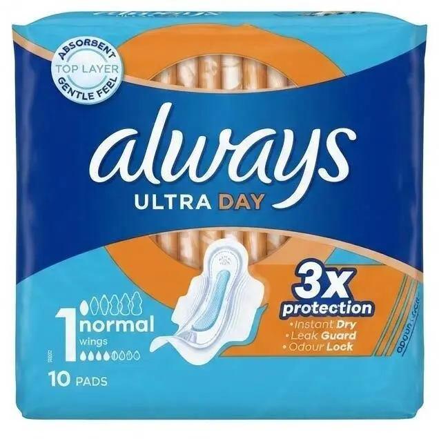 Zdjęcie produktu Podpaski ze Skrzydełkami Always Ultra Day oddychające 3x Protection 10 sztuk rozmiar 1