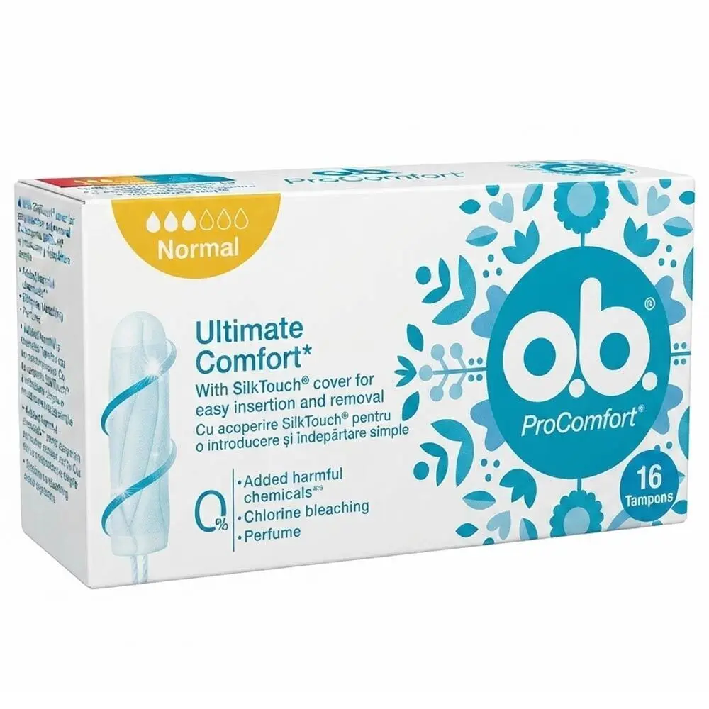 Zdjęcie produktu Tampony OB Ultimate Comfort Normal Najgładsza Powierzchnia Dostosowuje się do ciała 16 sztuk