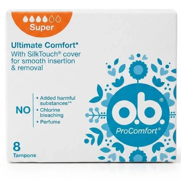 Zdjęcie produktu Tampony OB Ultimate Comfort Super Otoczka Silktouch Gładkie 8 sztuk