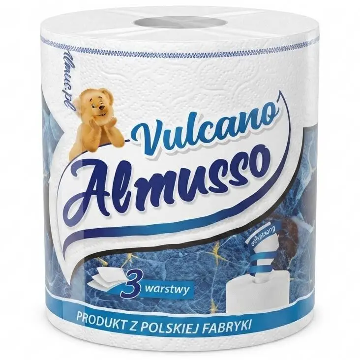 Zdjęcie produktu Ręcznik Papierowy Almusso Vulcano 3 warstwy 100% Cellulozy Produkt Polski 60m