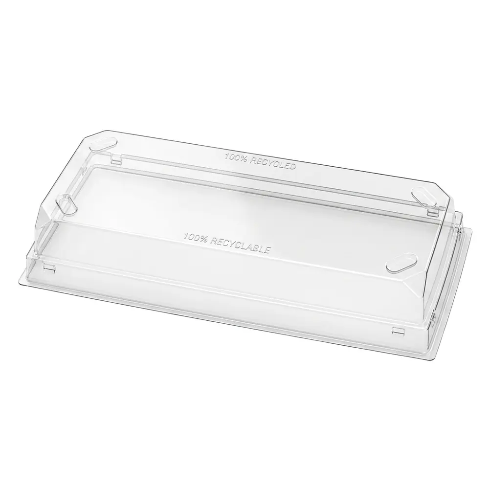 Zdjęcie produktu Pokrywka transparentna do pojemnika na sushi czapa pet 560szt 19x9x4,5 cm