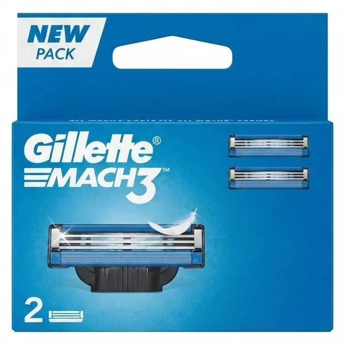 Zdjęcie produktu Wymienne Ostrza Nożyki do Gillete Mach3 Oryginalne dokładne golenie z paskiem żelowym 2 szt.