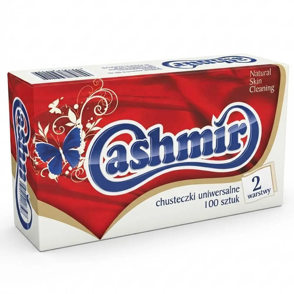 Zdjęcie produktu Chusteczki Higieniczne Uniwersalne Cashmir box 2 warstwowe 100 sztuk