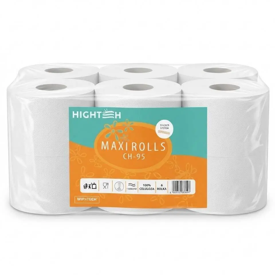 Zdjęcie produktu Ręcznik Papierowy Czyściwo Jumbo Maxi CH95 Mocny Dwuwarstwowy 100m XXL 6 Rolek