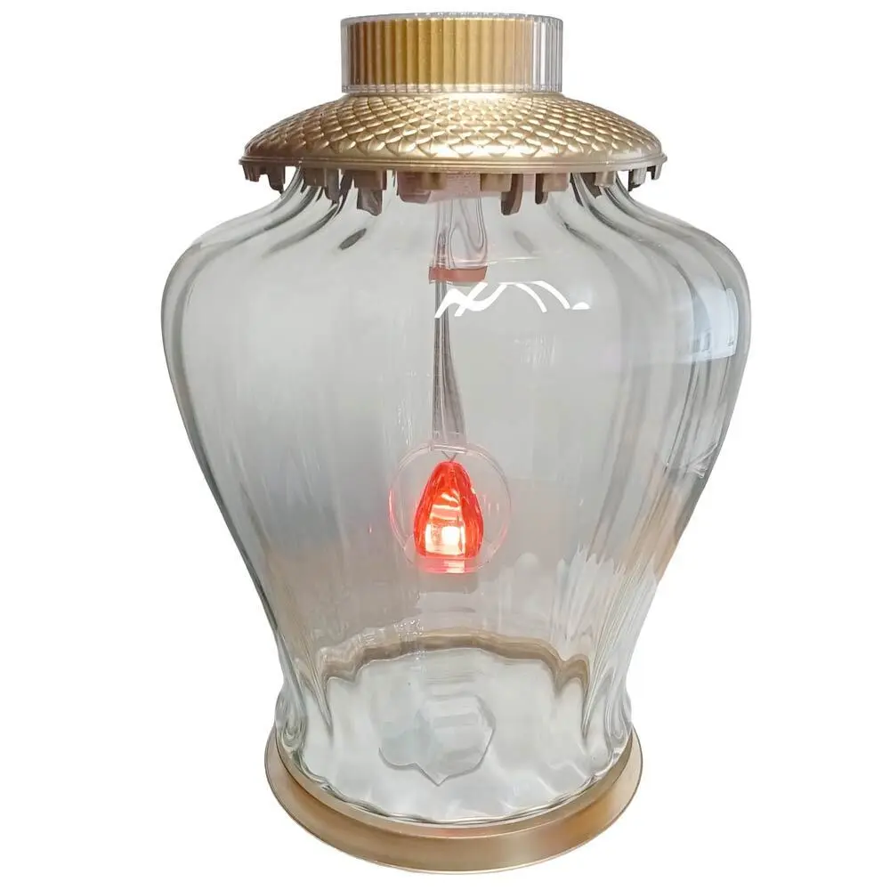 Zdjęcie produktu Znicz Solarny Szklany Santa Marozza Kobe na grób elegancki Złoty Metalizowany 34cm