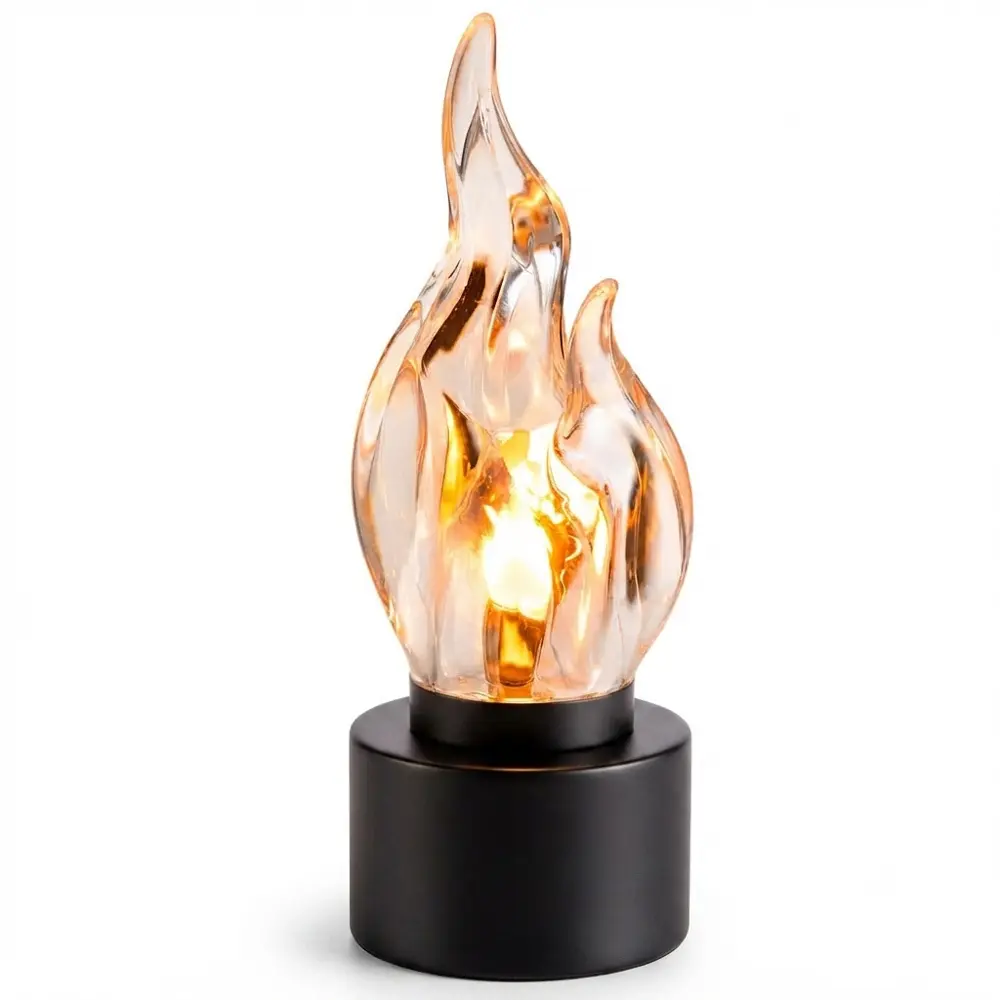 Zdjęcie produktu Wkład Znicz Świeca LED do Zniczy Tres Czarny z Efektem Płomienia 15 cm
