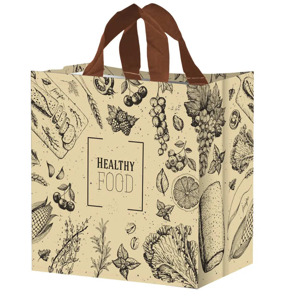 Zdjęcie produktu Torba na Zakupy Wzór Warzywniak Wytrzymała Elegancka Ekologiczna 24 L mix kolor 1 szt.