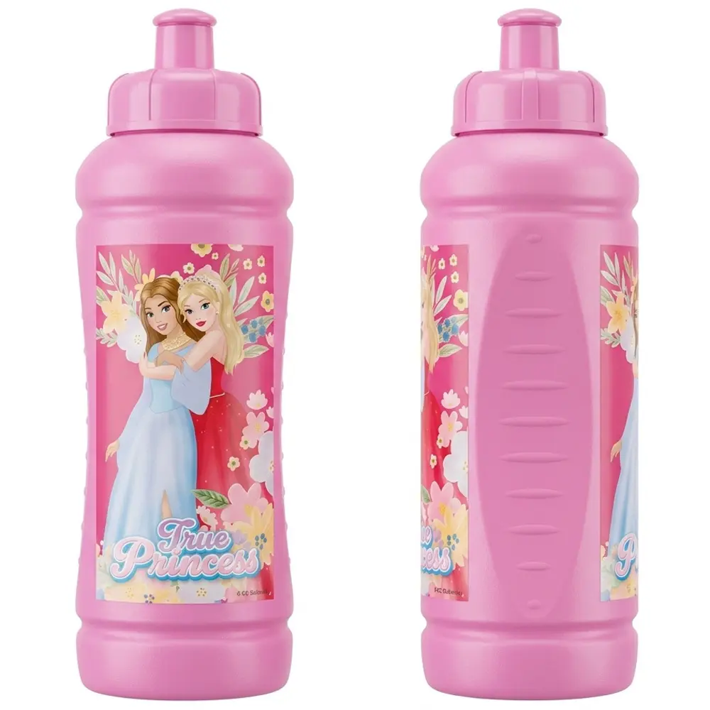 Zdjęcie produktu Bidon Księżniczki dla Dzieci Butelka na Wodę Sok Antypoślizgowa do Szkoły 450 ml