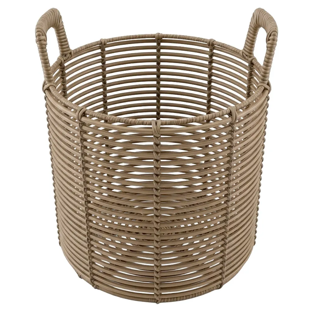 Zdjęcie produktu Donica Rattanowa z Uchem Baket Tarasowa Ogrodowa Balkonowa Kwietnik 30cm x 28-31cm