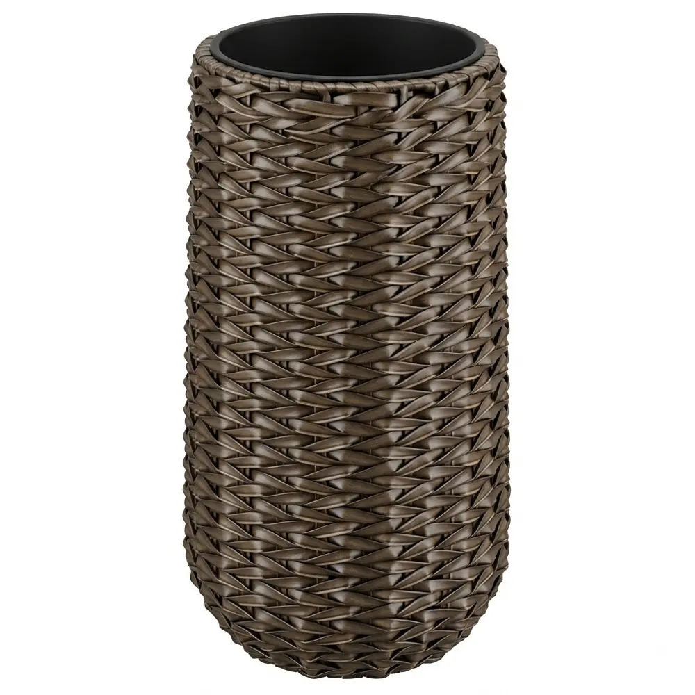 Zdjęcie produktu Donica Rattanowa z Wkładem Wysoka Scale Tall Brązowa Tarasowa Ogrodowa Kwietnik 30-34 x 65cm