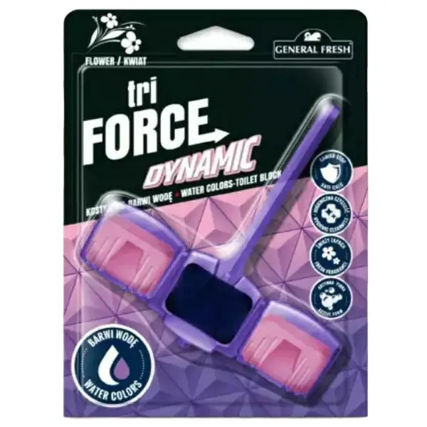 Zdjęcie produktu Kostka toaletowa zawieszka WC Tri Force Dynamic Zapach Lawendy 1szt.