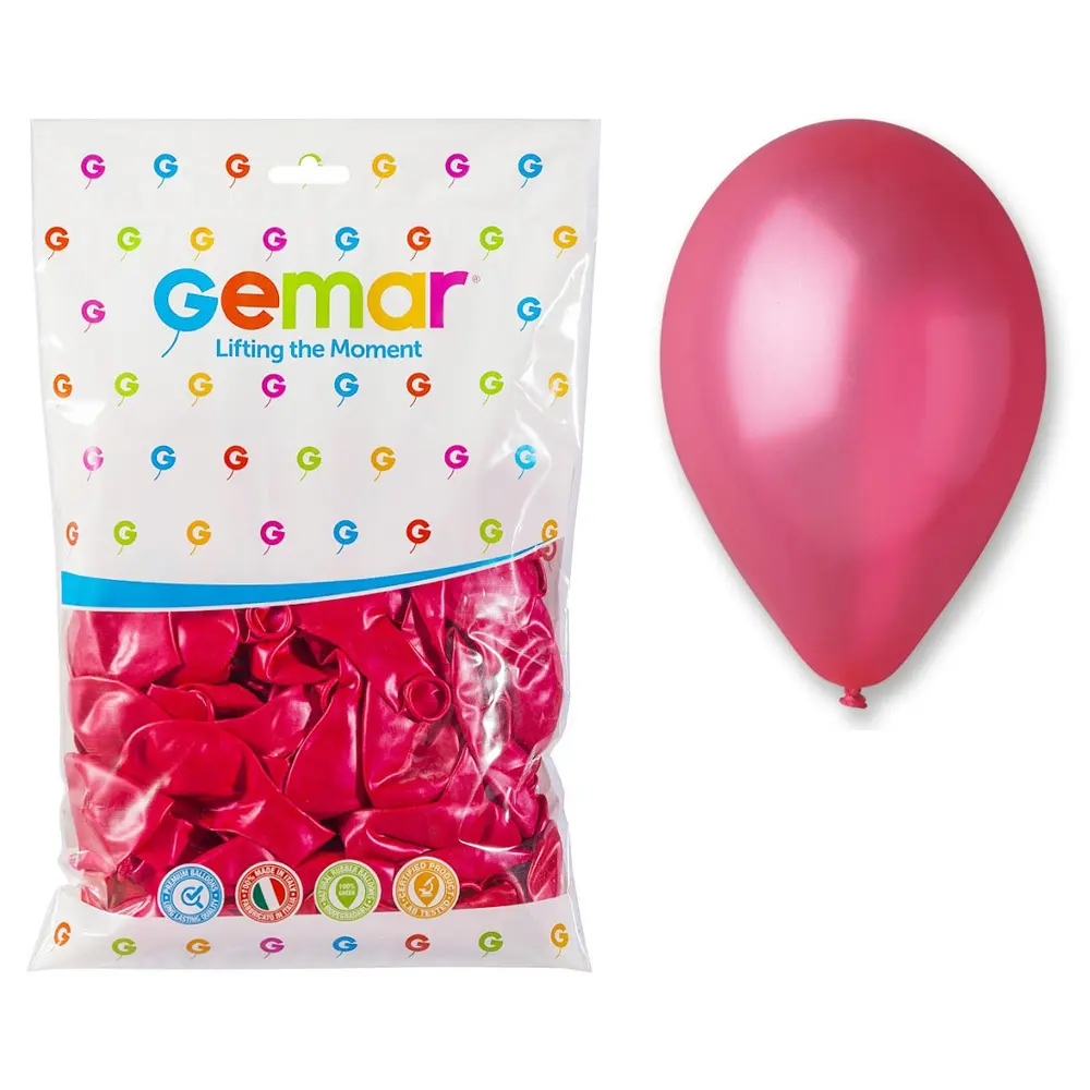 Zdjęcie produktu Zestaw Balonów Imprezowych na Urodziny Czerwone Metalizowane 26 cm 100 szt.