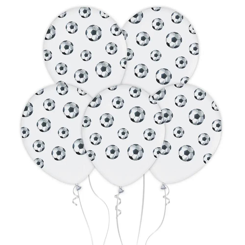 Zdjęcie produktu Zestaw Balonów na Urodziny Premium Piłki Nożne 30 cm 5szt.