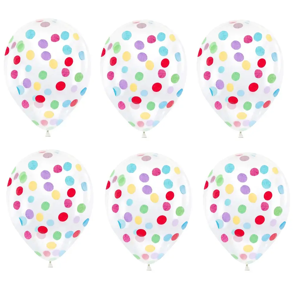 Zdjęcie produktu Balon na Imprezę Transparentny Przezroczysty z Konfetti 30cm 3 sztuki