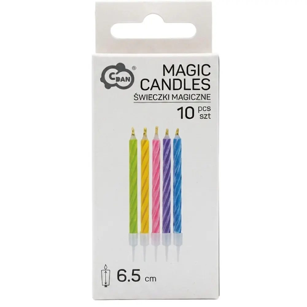 Zdjęcie produktu Świeczki Urodzinowe Magiczne Pastelowe Mix Kolorów 10 szt. 6,5 cm