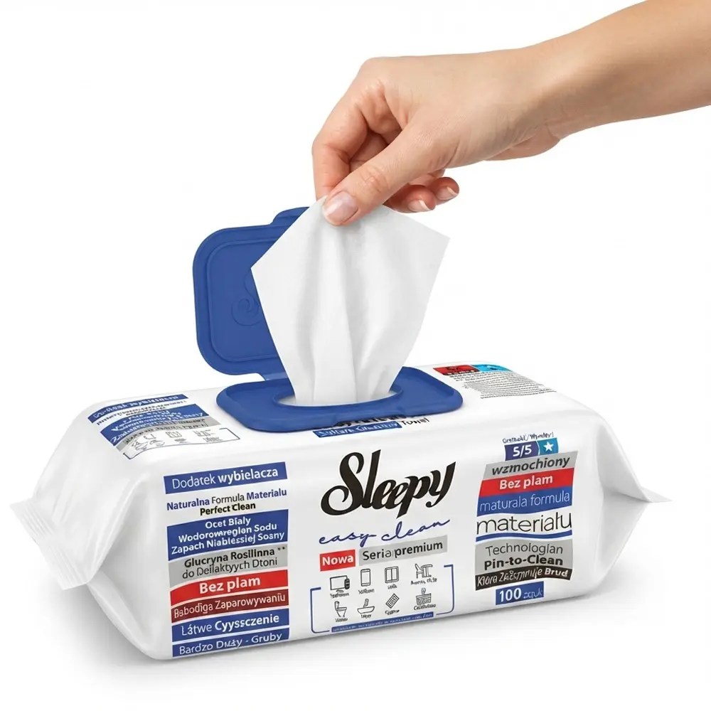 Zdjęcie produktu Chusteczki Czyszczące Ręczniki Uniwersalne do Czyszczenia Sleepy Niebieska Sosna 870 sztuk