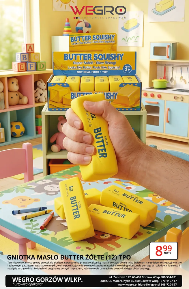 Zdjęcie produktu Wciągający Gniotek Antystresowy Masło Tęczowe Butter Zabawka do Ściskania mix wzór 1 szt.