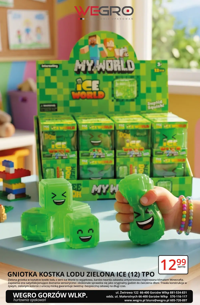 Zdjęcie produktu Gniotek Antystresowy Kostka Cube Mu World Zabawka Sensoryczna 5 x 5 cm mix kolor 1 szt.