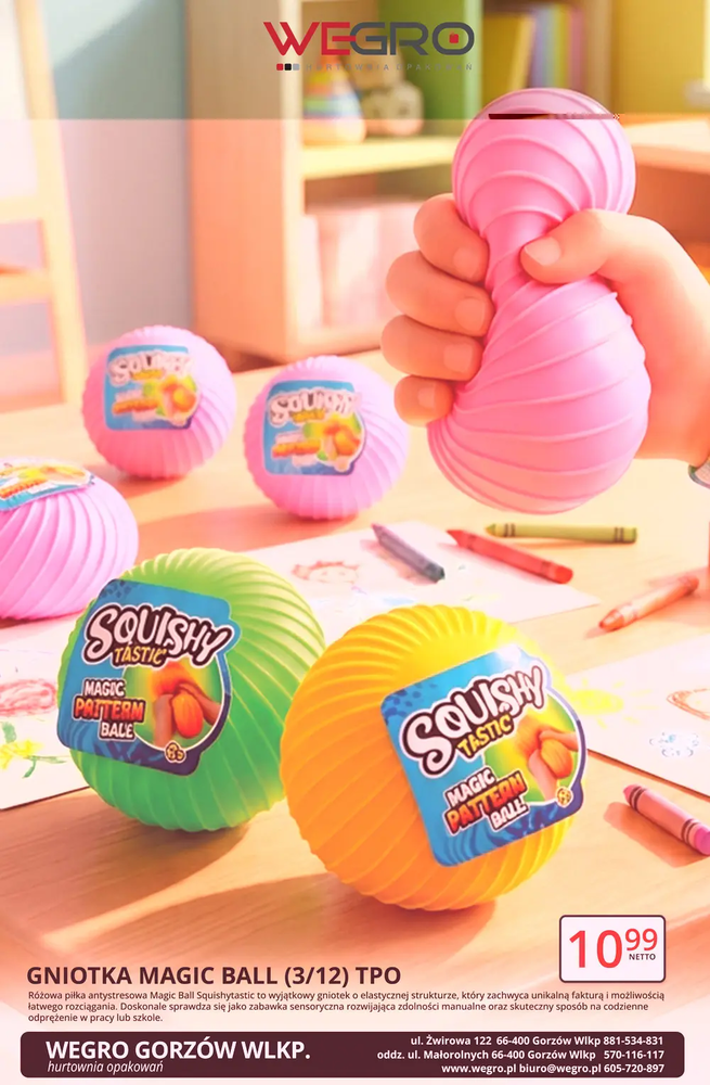 Zdjęcie produktu Gniotka Antystresowa Duża Magic Ball Gniotek Zabawka Sensoryczna do Ściskania mix kolor 1 szt.