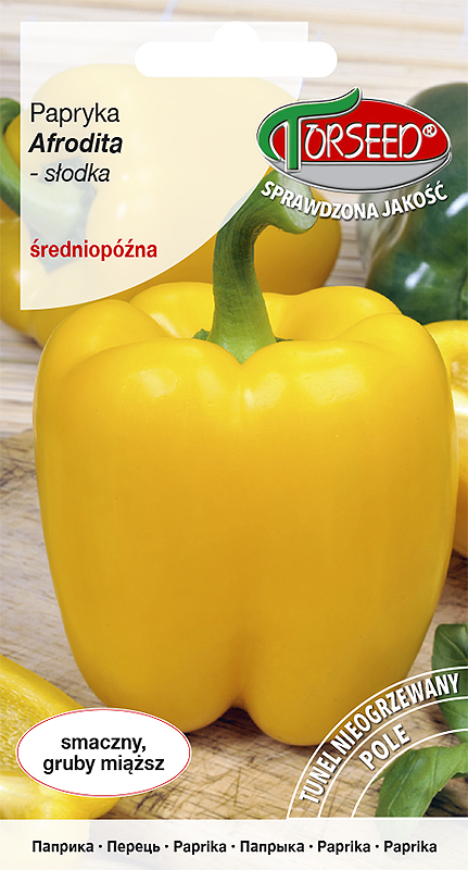 Zdjęcie produktu Papryka Afrodita Block Żółta 05g - Nasiona Papryki - Uprawa w Ogrodzie