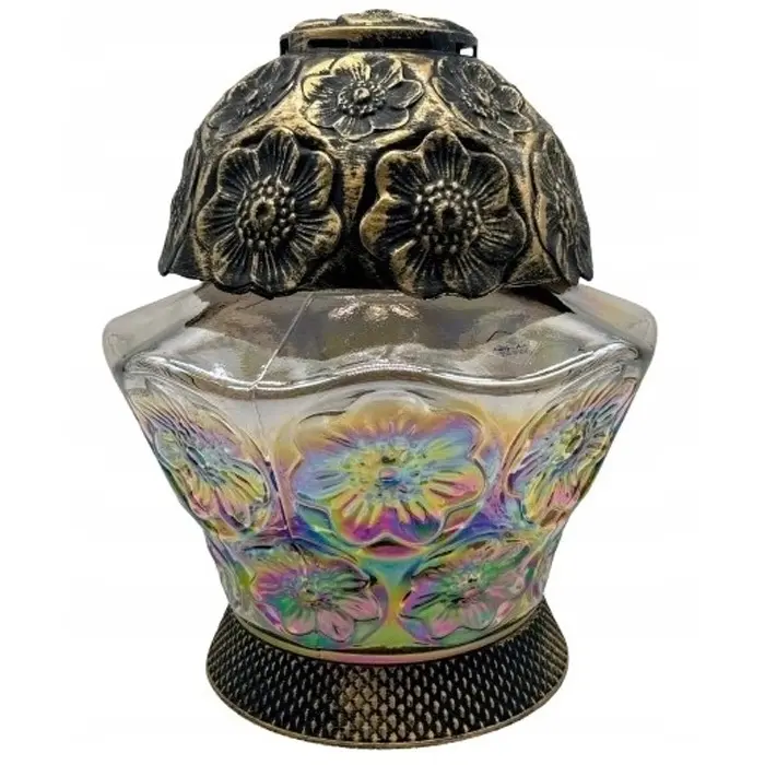 Zdjęcie produktu Znicz Lampion na Cmentarz Santa Marozza Kamelia Zloty lub Srebrny 37cm mix kolor 1 szt.
