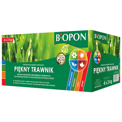 Zdjęcie produktu BIOPON Piękny Trawnik roczny program nawozowy 4x2kg