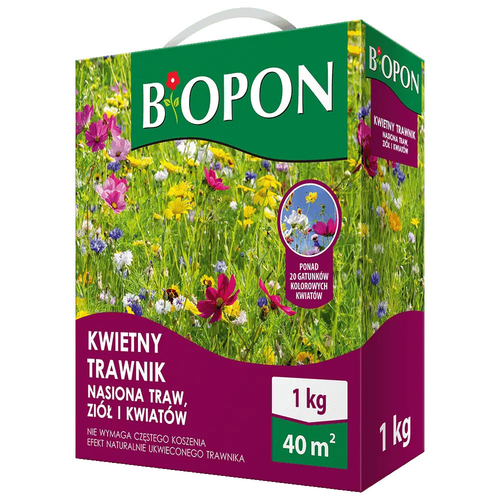 Zdjęcie produktu BIOPON Kwietny trawnik 1kg - mieszanka kwalifikowana