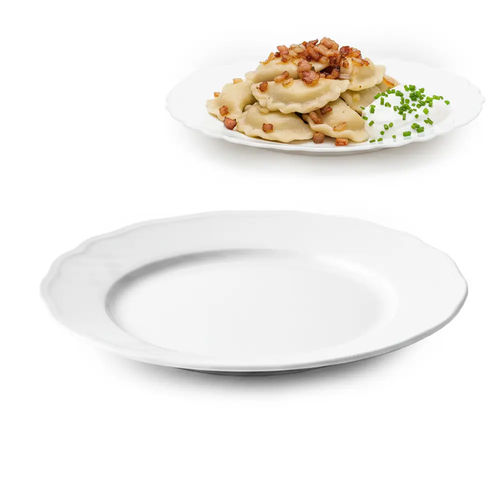 Zdjęcie produktu Talerz obiadowy płytki 25 cm biały szkło płaski do serwowania