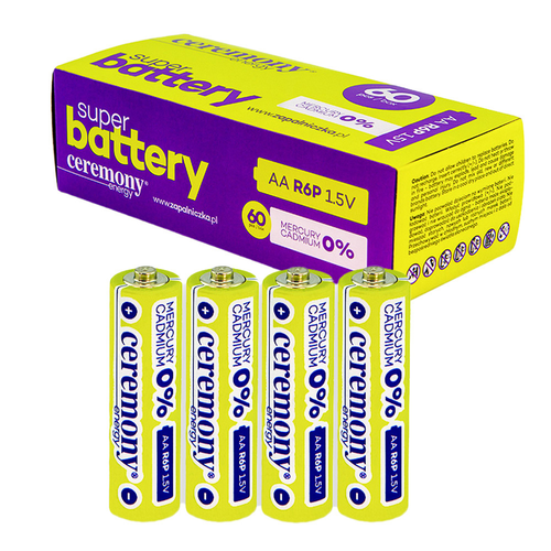 Zdjęcie produktu Baterie Ceremony 4 szt. Cynkowo-Węglowe AA R6P 1,5V